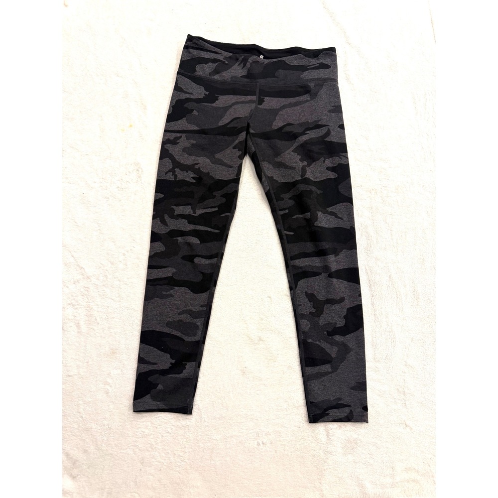 Tuff Athletics Leggings Charcoal Grey Black Camouflage Activewear Yoga Pants Med